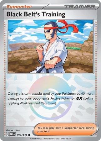 Scarlet & Violet: Prismatic Evolutions: 099/131 - Black Belt's Training - Common Pokeball Reverse Holo