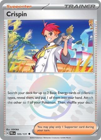 Scarlet & Violet: Prismatic Evolutions: 105/131 - Crispin - Uncommon Pokeball Reverse Holo