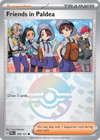 Scarlet & Violet: Prismatic Evolutions: 109/131 - Friends in Paldea - Common Pokeball Reverse Holo