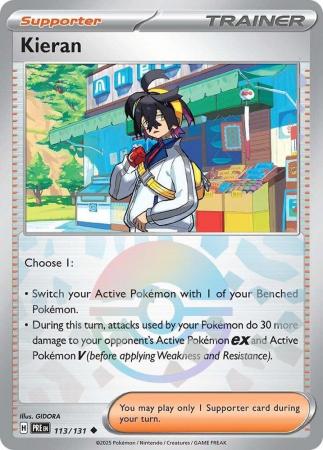 Scarlet & Violet: Prismatic Evolutions: 113/131 - Kieran - Uncommon Pokeball Reverse Holo