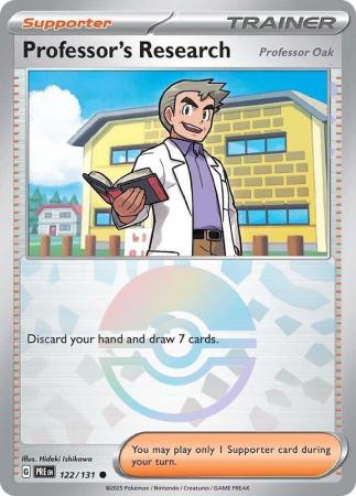 Scarlet & Violet: Prismatic Evolutions: 122/131 - Professor's Research (Professor Oak) - Common Pokeball Reverse Holo