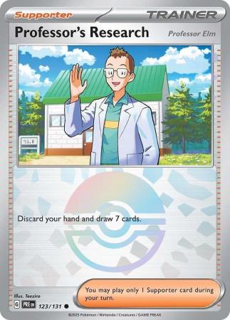 Scarlet & Violet: Prismatic Evolutions: 123/131 - Professor's Research (Professor Elm) - Common Pokeball Reverse Holo