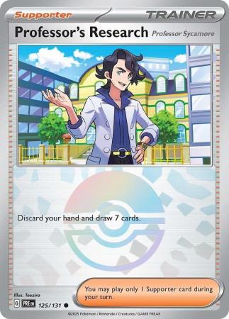 Scarlet & Violet: Prismatic Evolutions: 125/131 - Professor's Research (Professor Sycamore) - Common Pokeball Reverse Holo