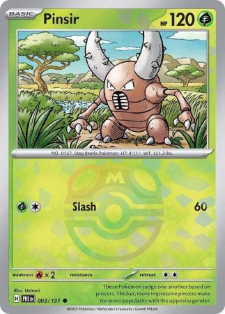 Scarlet & Violet: Prismatic Evolutions: 003/131 - Pinsir - Common Master Ball Reverse Holo