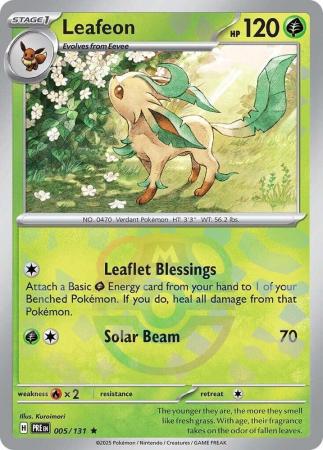 Scarlet & Violet: Prismatic Evolutions: 005/131 - Leafeon - Master Ball Reverse Holo Rare