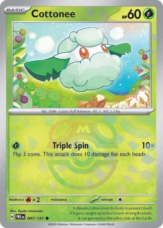 Scarlet & Violet: Prismatic Evolutions: 007/131 - Cottonee - Common Master Ball Reverse Holo