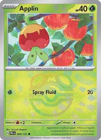 Scarlet & Violet: Prismatic Evolutions: 009/131 - Applin - Common Master Ball Reverse Holo