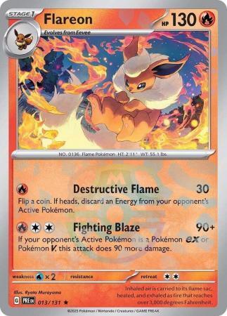 Scarlet & Violet: Prismatic Evolutions: 013/131 - Flareon - Master Ball Reverse Holo Rare