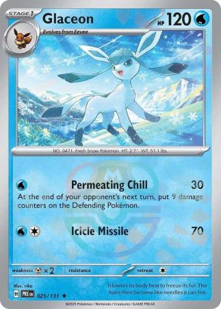 Scarlet & Violet: Prismatic Evolutions: 025/131 - Glaceon - Master Ball Reverse Holo Rare