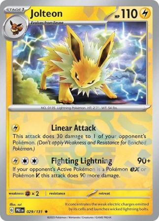 Scarlet & Violet: Prismatic Evolutions: 029/131 - Jolteon - Master Ball Reverse Holo Rare