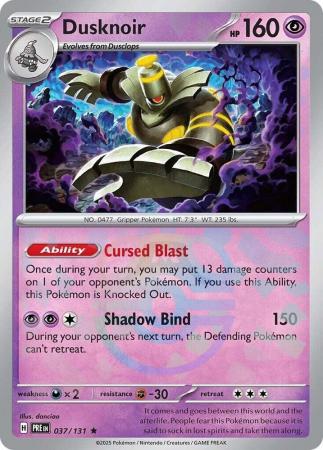 Scarlet & Violet: Prismatic Evolutions: 037/131 - Dusknoir - Master Ball Reverse Holo Rare