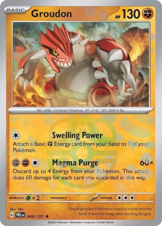 Scarlet & Violet: Prismatic Evolutions: 049/131 - Groudon - Master Ball Reverse Holo Rare