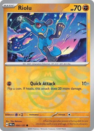 Scarlet & Violet: Prismatic Evolutions: 050/131 - Riolu - Common Master Ball Reverse Holo