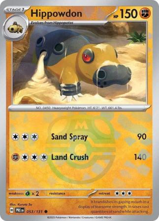 Scarlet & Violet: Prismatic Evolutions: 053/131 - Hippowdon - Common Master Ball Reverse Holo