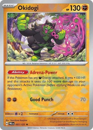 Scarlet & Violet: Prismatic Evolutions: 057/131 - Okidogi - Master Ball Reverse Holo Rare