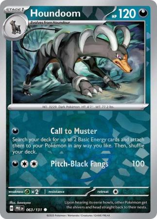 Scarlet & Violet: Prismatic Evolutions: 063/131 -Houndoom -  Common Master Ball Reverse Holo