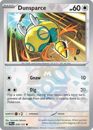Scarlet & Violet: Prismatic Evolutions: 079/131 - Dunsparce - Common Master Ball Reverse Holo