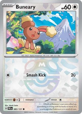 Scarlet & Violet: Prismatic Evolutions: 083/131 - Buneary - Common Master Ball Reverse Holo