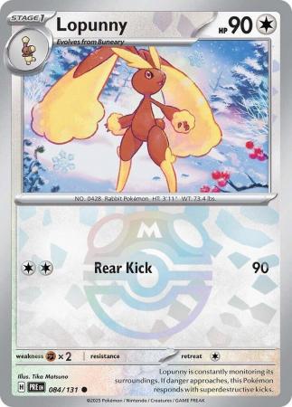 Scarlet & Violet: Prismatic Evolutions: 084/131 - Lopunny - Common Master Ball Reverse Holo