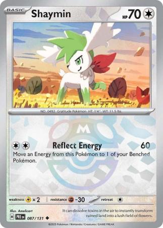 Scarlet & Violet: Prismatic Evolutions: 087/131 - Shaymin - Uncommon Master Ball Reverse Holo