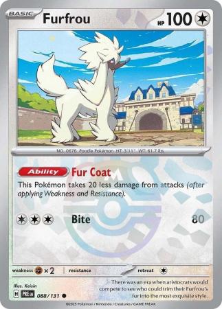 Scarlet & Violet: Prismatic Evolutions: 088/131 - Furfrou - Common Master Ball Reverse Holo