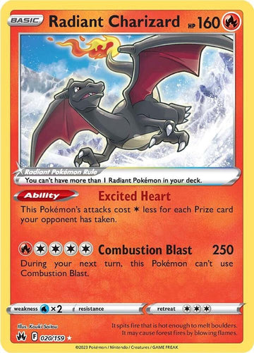 Radiant Charizard -  020/159  - Crown Zenith (CRZ)