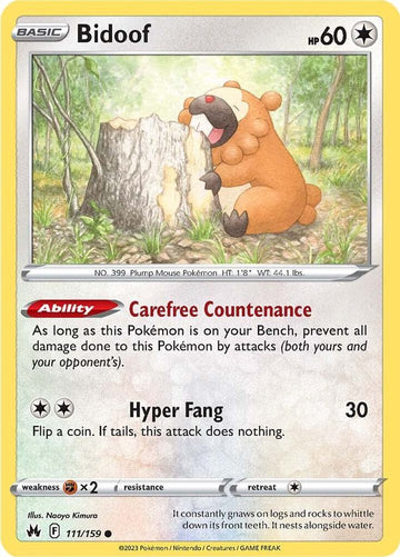 Bidoof -  111/159  - Crown Zenith (CRZ)