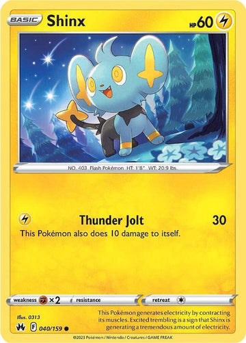 Shinx (40) -  Rarity:040/159  - Crown Zenith (CRZ)