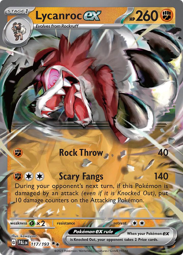 Lycanroc ex - SV02: 117/193 Paldea Evolved (PAL)
