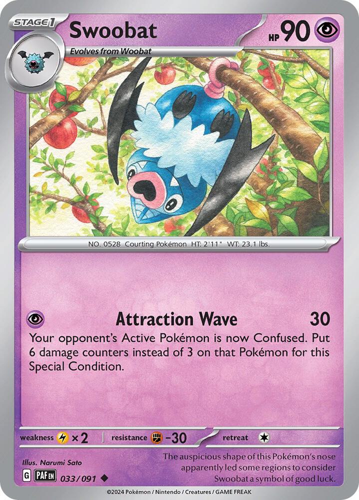 Swoobat -  033/091 SV: Paldean Fates (PAF)