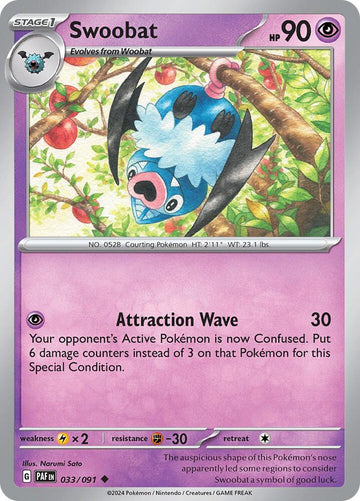 Swoobat -  033/091 SV: Paldean Fates (PAF)