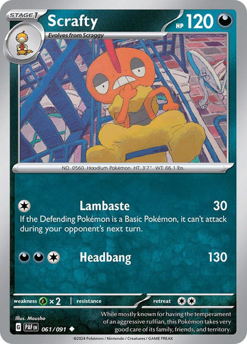 Scrafty - 061/091 - SV: Paldean Fates (PAF)