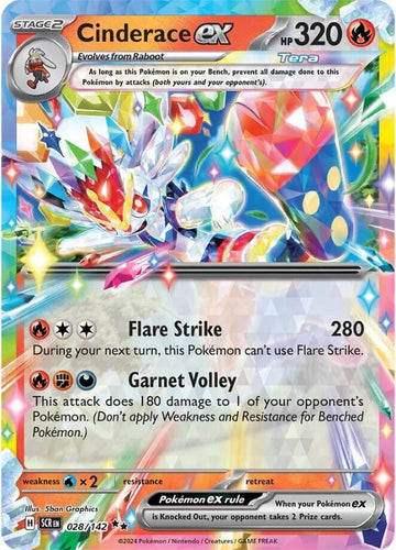 Cinderace ex - 028/142 - SV07: Stellar Crown (SCR)