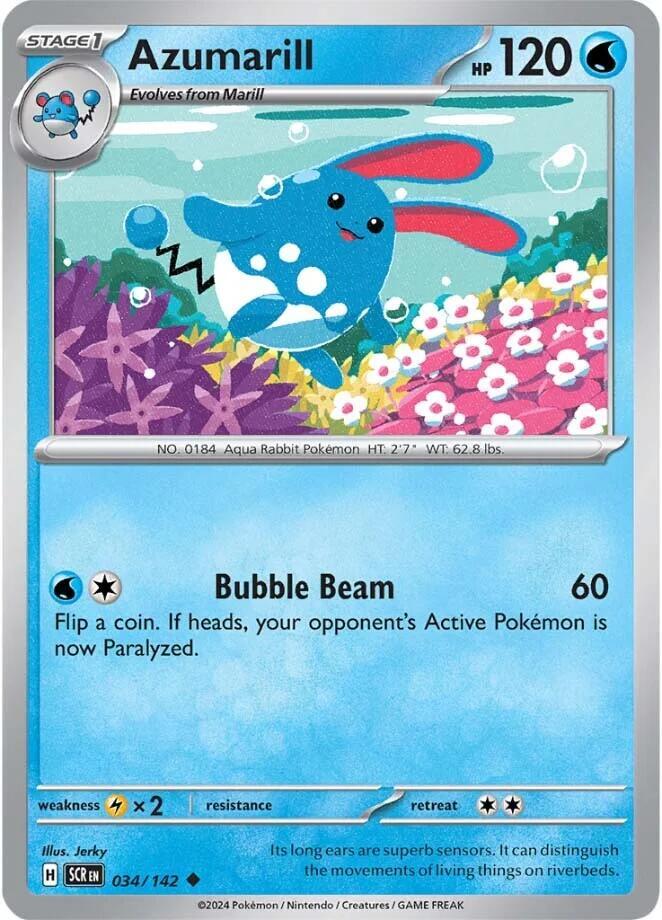 Azumarill - SV07: Stellar Crown 034/142 / Uncommon (SCR)