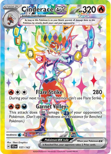 Cinderace ex - 157/142 - SV07: Stellar Crown 157/142 / Ultra Rare (SCR)