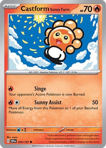 Castform Sunny Form - 020/191 - SV08: Surging Sparks (SSP)