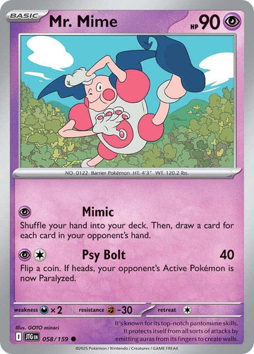 Mr. Mime -  058/159  - SV09: Journey Together (JTG)