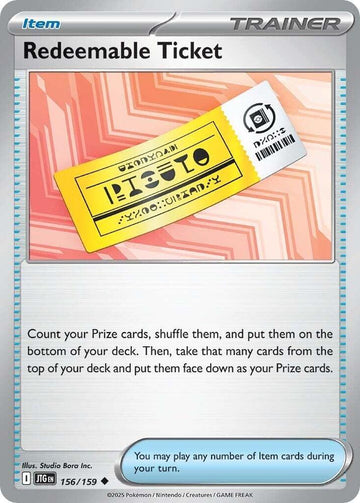 Redeemable Ticket - 156/159 - SV09: Journey Together (JTG)