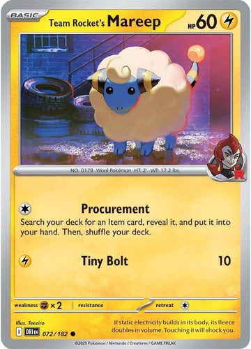 Team Rocket's Mareep - 072/182 - SV10: Destined Rivals (DRI)