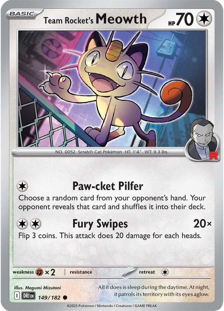 Team Rocket's Meowth -  149/182 - SV10: Destined Rivals (DRI)