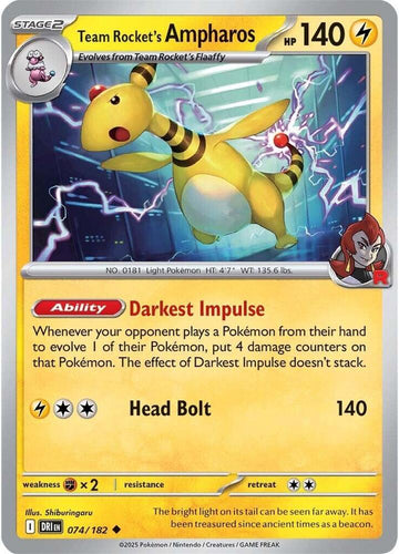 Team Rocket's Ampharos - 074/182 - SV10: Destined Rivals (DRI)