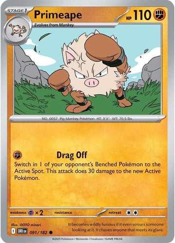 Primeape - 091/182 - SV10: Destined Rivals (DRI)