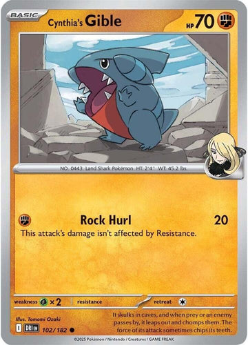 Cynthia's Gible - 102/182 - SV10: Destined Rivals (DRI)