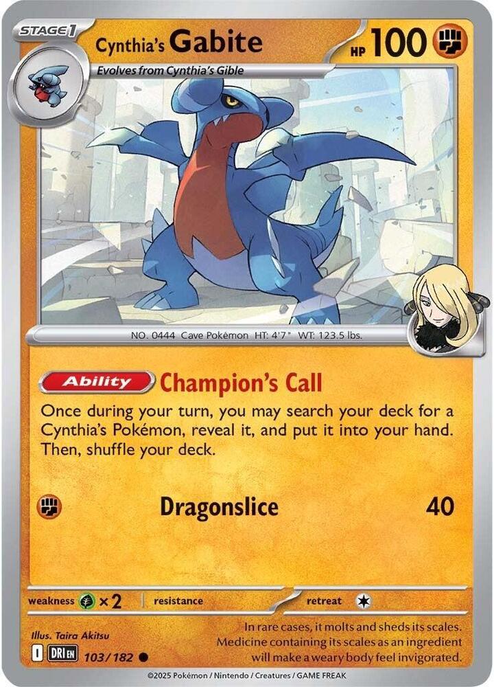 Cynthia's Gabite - 103/182 - SV10: Destined Rivals (DRI)