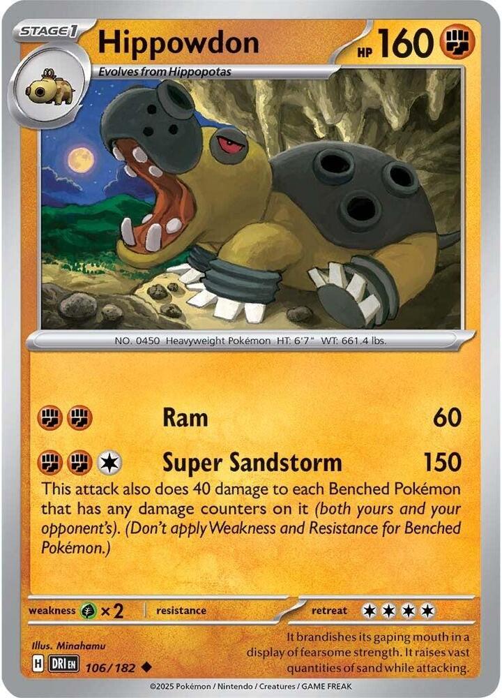 Hippowdon - 106/182 - SV10: Destined Rivals (DRI)