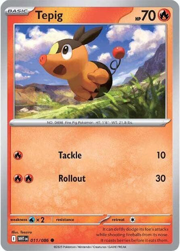 Tepig - SV: White Flare 011/086 / Common (WHT)