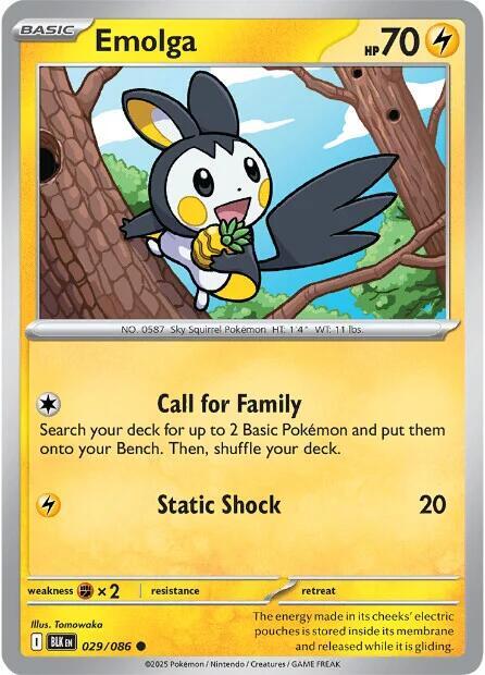 Emolga - 029/086 - SV: Black Bolt (BLK)