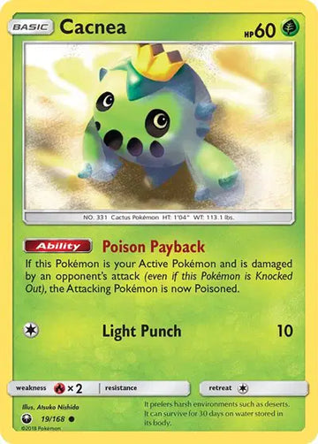 Sun & Moon Celestial Storm 19/168 Cacnea