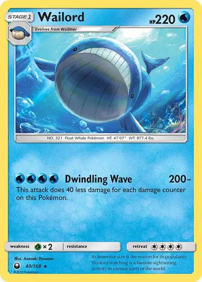 Sun & Moon Celestial Storm 40/168 Wailord