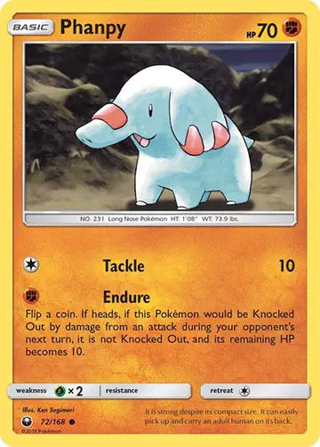 Sun & Moon Celestial Storm 72/168 Phanpy